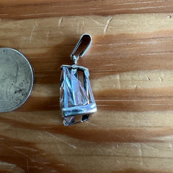 Trillion White Sapphire Pendant - Picture 3 of 4